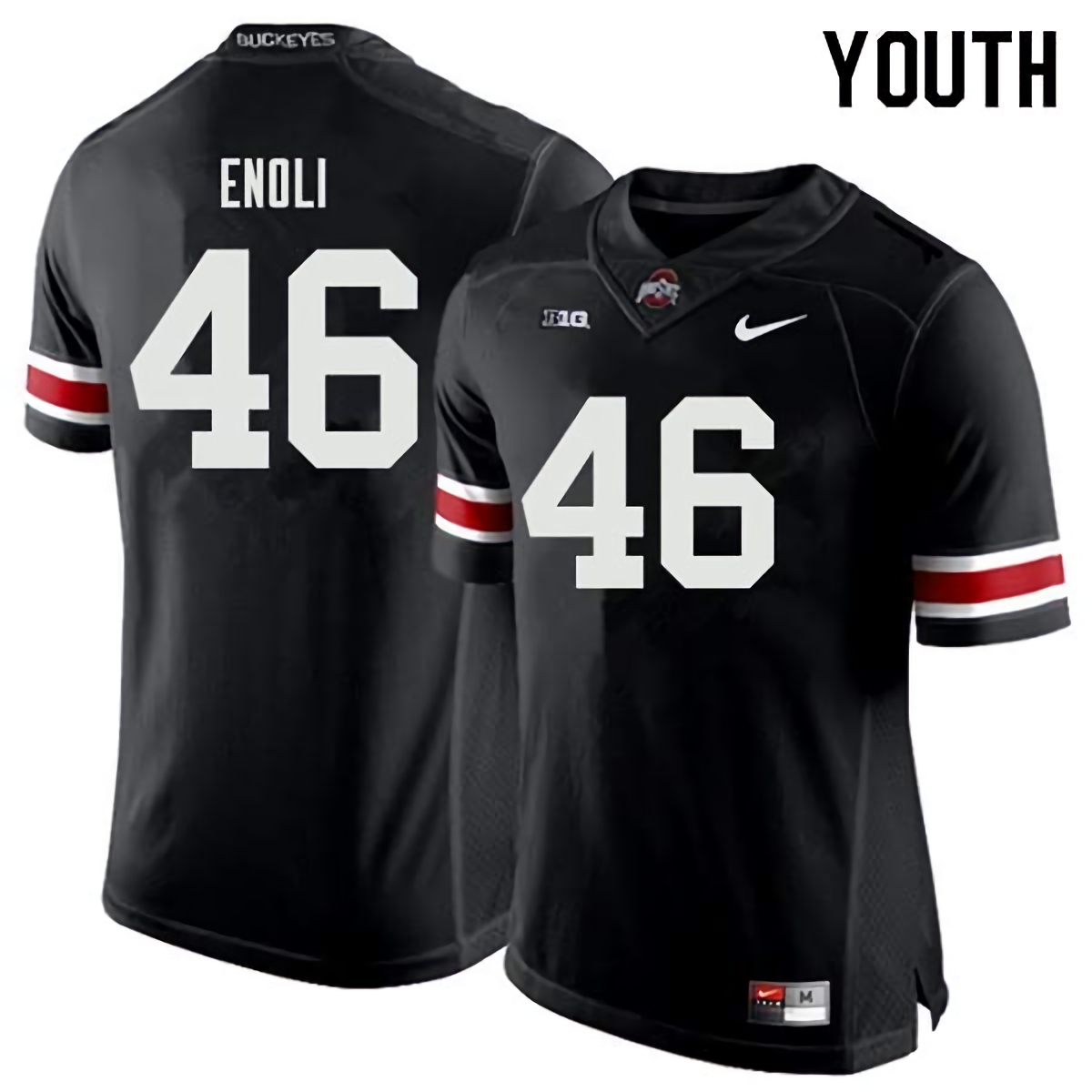 Madu Enoli Ohio State Buckeyes Youth NCAA #46 Nike Black College Stitched Football Jersey VLO4256DD